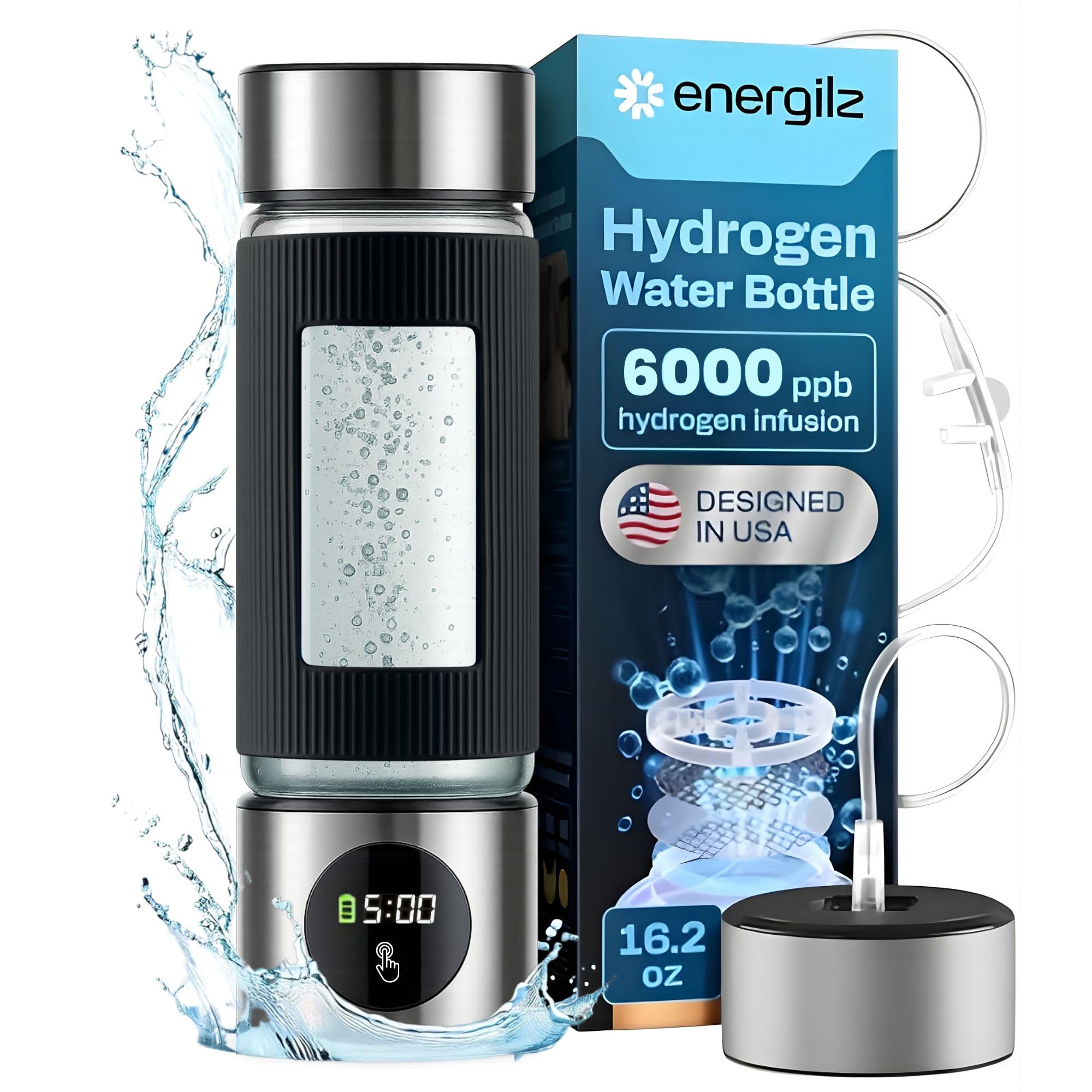 Amazon.com : ENERGILZ Hydrogen Water Bottle | 16.2 oz (480 ml